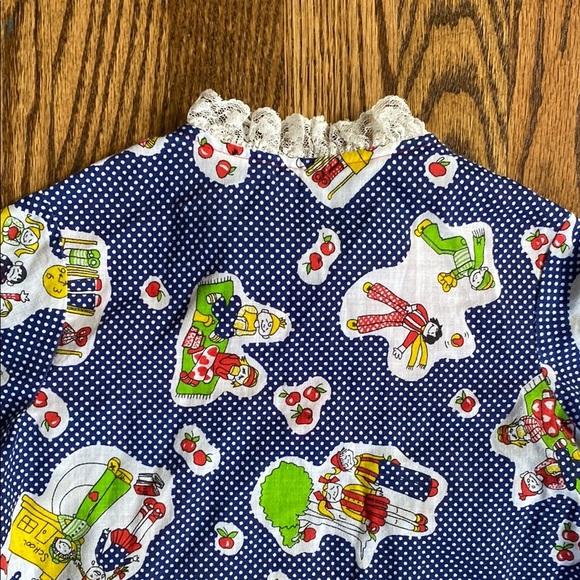 Blue with white polka dots, vintage Sears back to school dress, size 5. - Picture 16 of 16